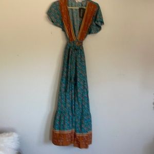 Long wrap around dress